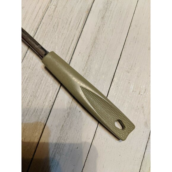 Vintage EKCO #3 Chromium Plate Solid Meat Utility Fork Avocado Green 11 1/2" - Picture 2 of 7